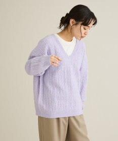 CRAFT STANDARD BOUTIQUE 起毛ケーブルVニットネックニットプルオーバー