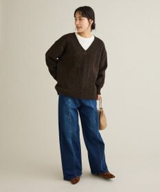 CRAFT STANDARD BOUTIQUE 起毛ケーブルVニットネックニットプルオーバー