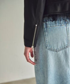 GRACE CONTINENTAL ノーカラーレザーライダースジャケット