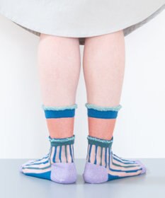 COQ サラサラ シアーストライプソックス