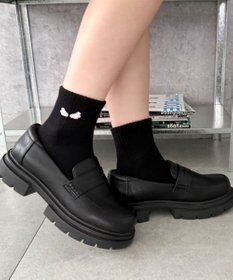 WEGO 刺繍アンクルパイルソックス