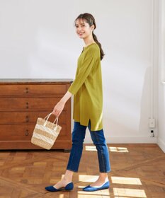 Tiaclasse 【洗える】キーネックニットチュニック