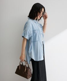 Green Parks シアーデニム２ＷＡＹビックドルマンシャツ