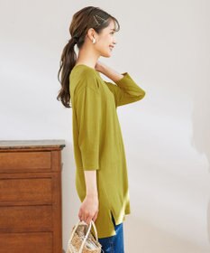 Tiaclasse 【洗える】キーネックニットチュニック