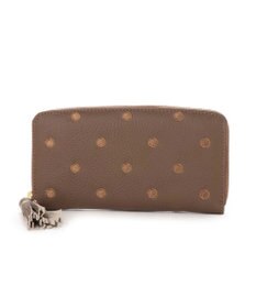 UNBILLION ペルケ perche / 牛革ドット刺繍ラウンド長財布