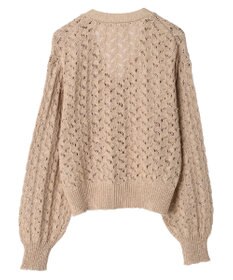 earth music&ecology スラブコットンレース編みカーディガン