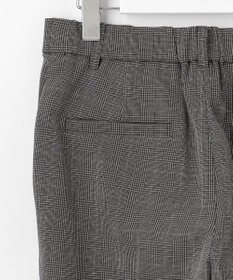 自由区 【撥水加工・洗える】TRギャバ裏起毛チェック柄テーパード パンツ