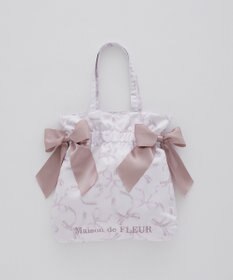 Maison de FLEUR リボン柄ダブルリボントートバッグ