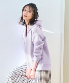 ANY 【洗える】ライトウエイト スリットネックパーカー