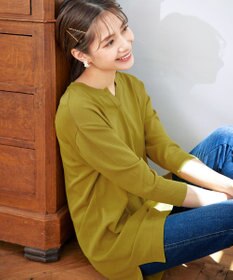 Tiaclasse 【洗える】キーネックニットチュニック