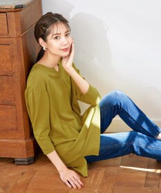 Tiaclasse 【洗える】キーネックニットチュニック