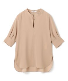 BEIGE， 【ご好評につき追加生産決定・洗える】FLEUR / スタンドカラープルオーバーブラウス