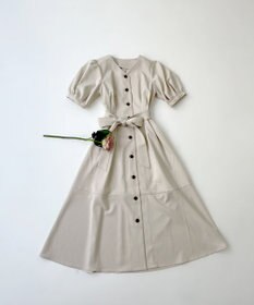 Feroux 【洗える】パフスリーブシャツ ワンピース