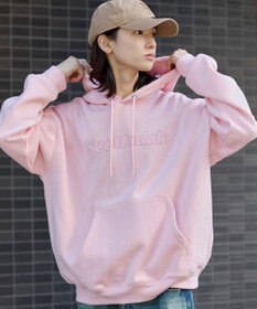 WEGO 【ユニセックス着用ITEM】エンボスステッチロゴプルパーカー