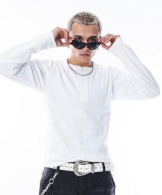 WEGO 【ユニセックス着用ITEM】コンパクトフィットリブヘンリーネックT（LS）