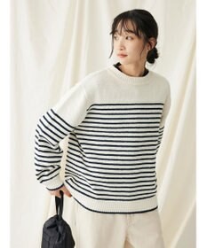 CRAFT STANDARD BOUTIQUE 洗えるモールニットボーダープルオーバー