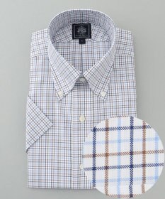 J.PRESS MEN 【EXTRA COMFORT / 形態安定・ストレッチ・抗菌防臭・速乾】ピンオックス サマーチェック 半袖シャツ/B.D.