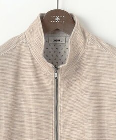 JOSEPH ABBOUD 【ストレッチ/ソフト/洗える/JAPANファブリック】ウールブロックピケ スタンドジップ アウター