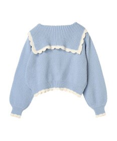 earth music&ecology フリルカラーカーディガン