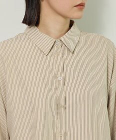 Green Parks シルキータッチストライプシャツ