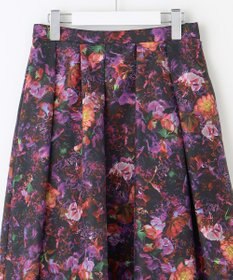 自由区 【カトリエムブーケ】フラワープリントフレアスカート