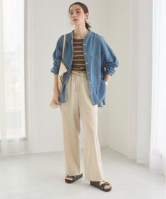 WEGO 【ANGIE VINTAGE】オーバーサイズ バンドカラー デニムシャツ