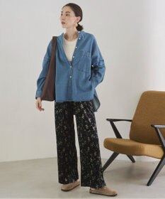 WEGO 【ANGIE VINTAGE】オーバーサイズ バンドカラー デニムシャツ