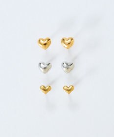 Phoebe 【金属アレルギー対応】パフィーハートピアス　ゴールド/サージカルステンレス