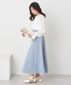 earth music&ecology ２ＷＡＹスクエアラッフルカラーブラウス