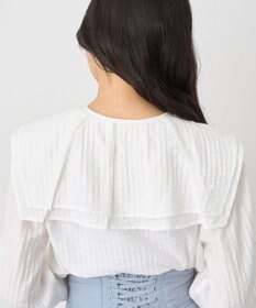 earth music&ecology ２ＷＡＹスクエアラッフルカラーブラウス