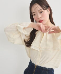 earth music&ecology ２ＷＡＹスクエアラッフルカラーブラウス