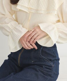 earth music&ecology ２ＷＡＹスクエアラッフルカラーブラウス