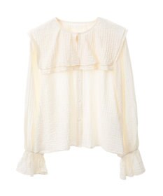 earth music&ecology ２ＷＡＹスクエアラッフルカラーブラウス