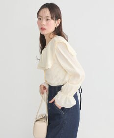 earth music&ecology ２ＷＡＹスクエアラッフルカラーブラウス