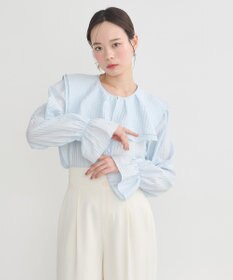 earth music&ecology ２ＷＡＹスクエアラッフルカラーブラウス