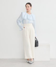 earth music&ecology ２ＷＡＹスクエアラッフルカラーブラウス