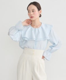 earth music&ecology ２ＷＡＹスクエアラッフルカラーブラウス