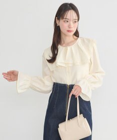 earth music&ecology ２ＷＡＹスクエアラッフルカラーブラウス