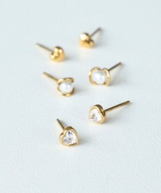 Phoebe 【金属アレルギー対応】パフィーハートピアス　ゴールド/サージカルステンレス