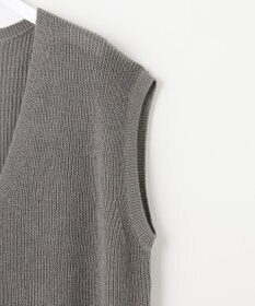 自由区 【洗える】コットンウールミドルゲージニット ベスト