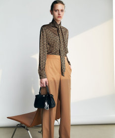 ICB 【洗える】T/Wブロード ワイドストレートパンツ