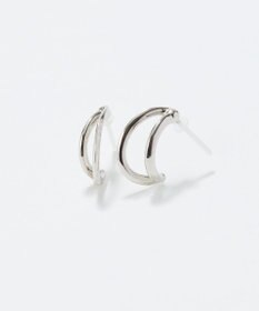 Phoebe 〈アレルギー対応〉ベーシックダブルフープセラミックピアス　シルバー