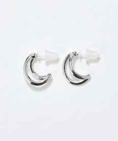 Phoebe 〈アレルギー対応〉ベーシックダブルフープセラミックピアス　シルバー