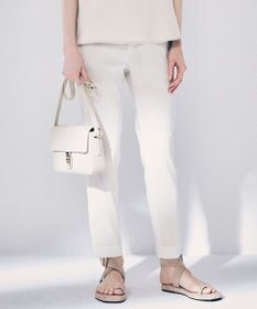 23区 L 【洗える】リネンレーヨンストレッチ テーパード パンツ