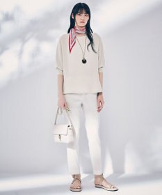 23区 L 【洗える】リネンレーヨンストレッチ テーパード パンツ