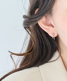 Phoebe 〈アレルギー対応〉ベーシックダブルフープセラミックピアス　シルバー