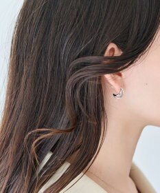Phoebe 〈アレルギー対応〉ベーシックダブルフープセラミックピアス　シルバー