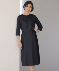 J.PRESS LADIES 【定番人気・セットアップ対応】OXIJEWEL ストレッチ ワンピース ネイビー系