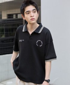 WEGO 【ユニセックス着用ITEM/MLサイズ展開】ワッフルラインポロ