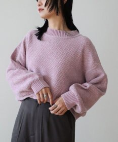 Green Parks ベロアモールモックネックニットプルオーバー